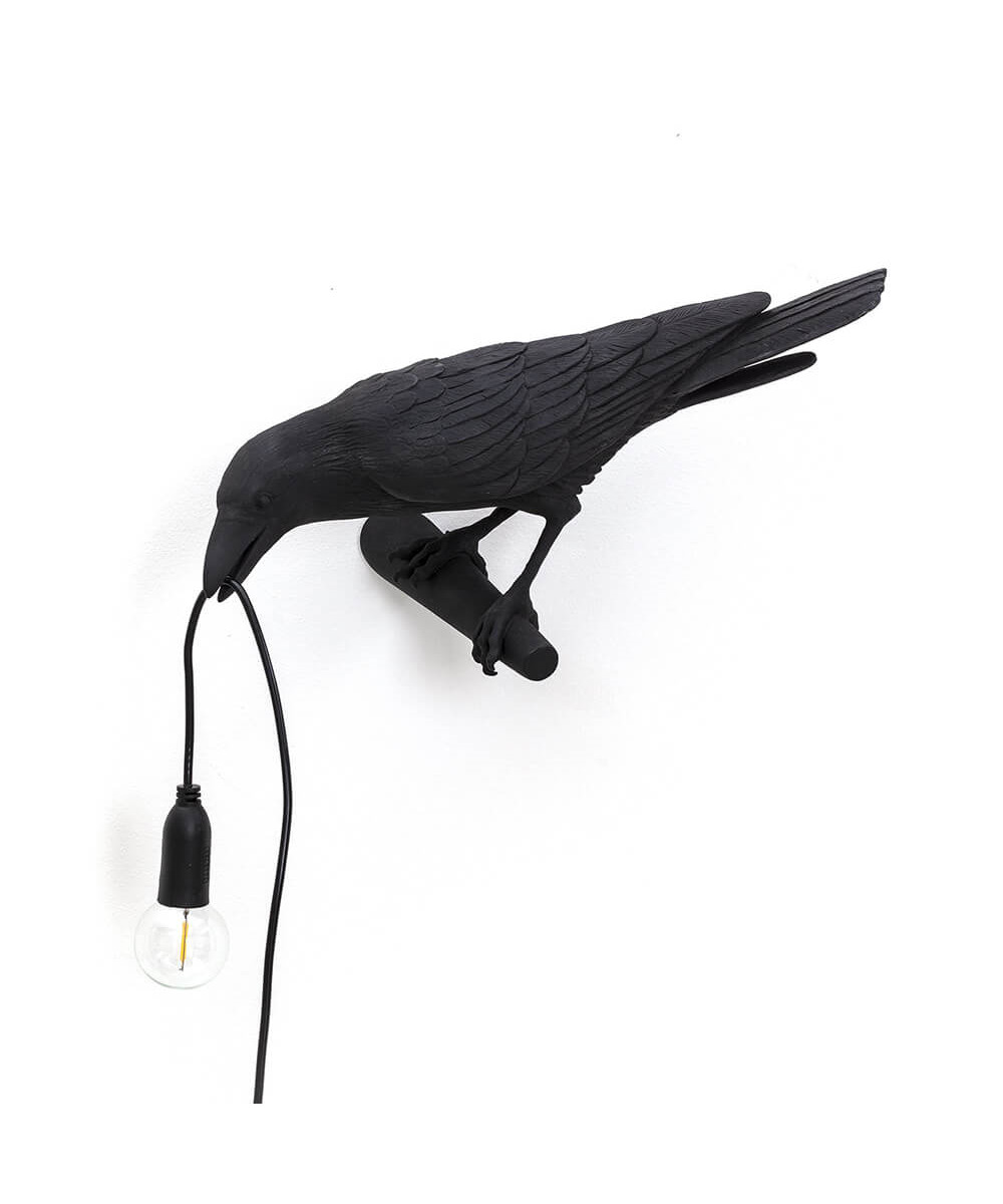 Image of Bird Lamp Looking Left Wandleuchte Schwarz - Seletti bei Lampenmeister.ch